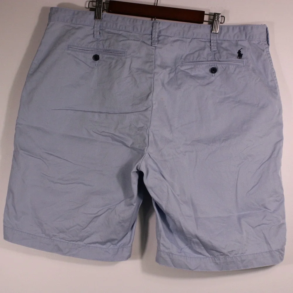 Polo Ralph Lauren Chino Shorts Mens 40 Blue Relaxed Fit Casual Cotton Twill AB-3
